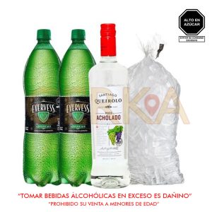 Dúo Chilcano: Pisco Acholado Queirolo+2 Evervess 3L +Hielo2k